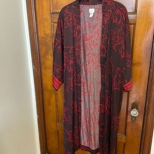 A New Day Red Flower Robe / Cardigan
